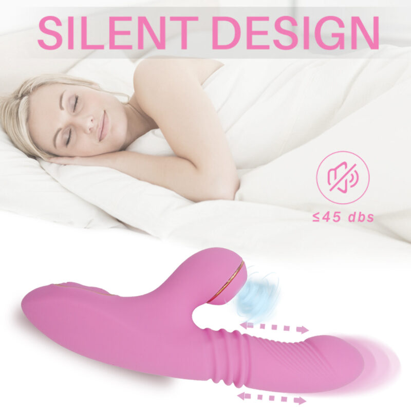 ESVOW Thrusting Rabbit Vibrator for Women, Stimulator Sex Toys with 10 Tongue Licking Vibration & 3 Telescopic Modes & Heating Function,5 IN 1 Waterproof
